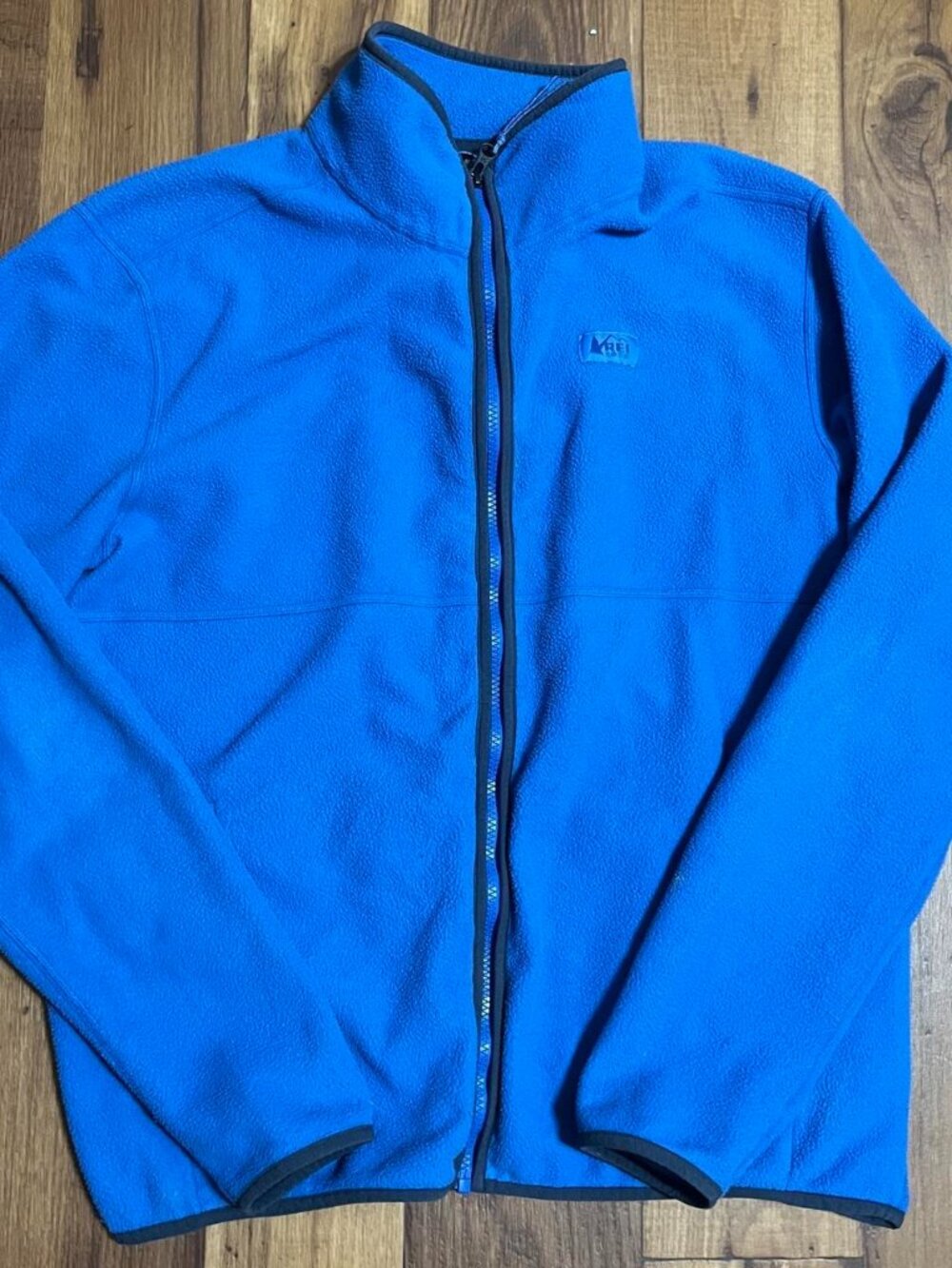 REI Co-op TrailMade Fleece Jacket Men's Medium Blue Full Zip Jacket Outdoor Hike